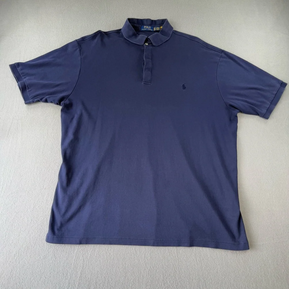 Ralph Lauren Men's Navy Short-Sleeve Polo Size 2XLT